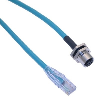 Mencom Ethernet Receptacle Female Straight / RJ45 Plug - MDE45-8FR-RJ45-BM-1M