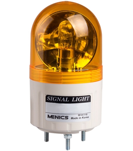 Menics 66mm Beacon Light, 12V, Yellow, Rotating