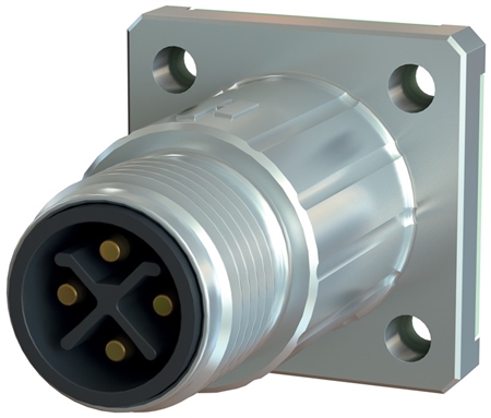 Sealcon M12 Connector, Male Panel Mount, 4 Pin, K & L Code