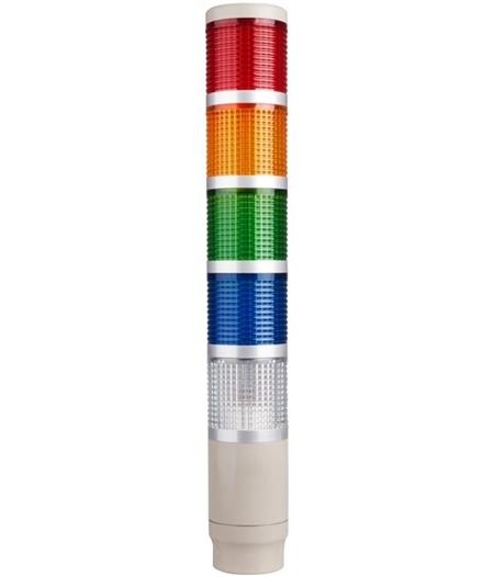 Menics MT4B5DL-RYGBC 5 Tier Tower Light, Red/Yellow/Green/Blue/Clear