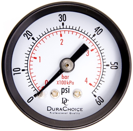 DuraChoice PA158B-060 Dry Utility Pressure Gauge, 1-1/2" Dial