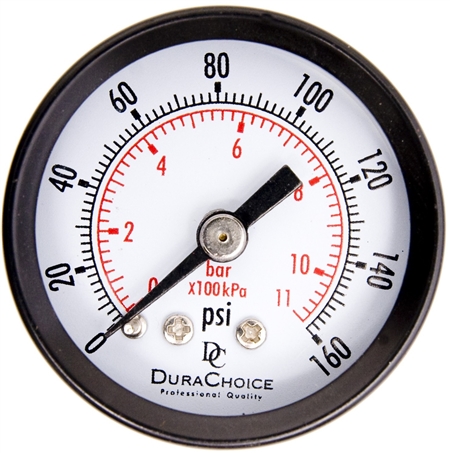 DuraChoice PA158B-160 Dry Utility Pressure Gauge, 1-1/2" Dial