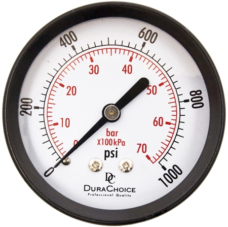 DuraChoice PA158B-K01 Dry Utility Pressure Gauge, 1-1/2" Dial
