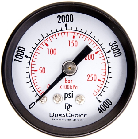 DuraChoice PA158B-K04 Dry Utility Pressure Gauge, 1-1/2" Dial