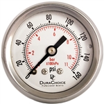 DuraChoice PB158B-160 Oil Filled Pressure Gauge, 1-1/2" Dial