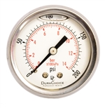 DuraChoice PB158B-200 Oil Filled Pressure Gauge, 1-1/2" Dial