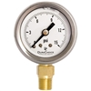 DuraChoice PB158L-015 Oil Filled Pressure Gauge, 1-1/2" Dial