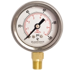 DuraChoice PB158L-100 Oil Filled Pressure Gauge, 1-1/2" Dial