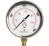 DuraChoice PB404L-K04 Oil Filled Pressure Gauge, 4" Dial