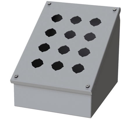 Saginaw Sloped Front Push Button Box, 12 Position, 3x4, 30.5mm