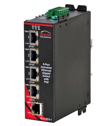 Sixnet 5 Port Ethernet PoE Switch - SLX-5EG-1