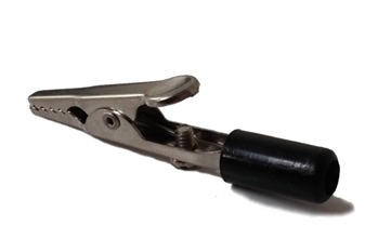 Nickel Plated Alligator Clip w/ Black Insulated Handle