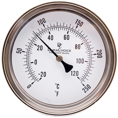 DuraChoice T3D25250 Bi-Metal Thermometer, 3" Dial