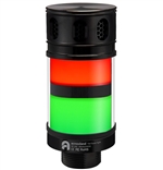 Qronz 2 Stack LED Tower Light, Red Green, Lead Wire, 12V, w/ Adjustable Alarm
