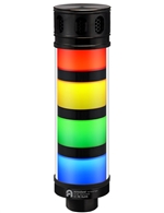 Qronz 4 Stack LED Tower Light, Red Yellow Green Blue, Quick Disconnect, 12V, w/ Adjustable Alarm