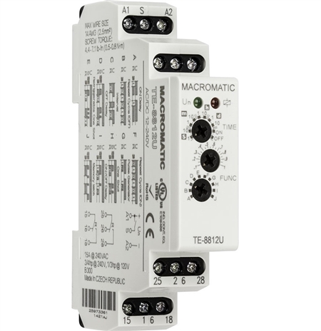 Macromatic TE-8812U Time Delay Relay, 12-240V