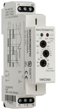 Macromatic VWKE024D Voltage Band Relay, DIN Rail Mount