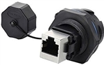 Cnlinko YT-RJ45-JSX-04-002 RJ45 Female Socket, Straight Dual Ethernet Ports, Circular, Plastic