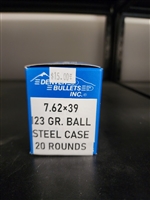 DENVER BULLETS 7.62X39 123 GR. BALL STEEL CASE