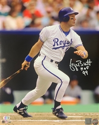 GEORGE BRETT SIGNED ROYALS 16X20 PHOTO #2 W/ HOF - BAS