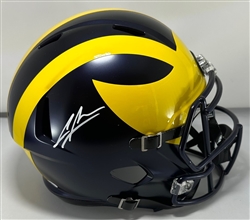 CHARLES WOODSON SIGNED FULL SIZE MICHIGAN WOLVERINES REPLICA HELMET - JSA