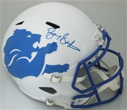 BARRY SANDERS SIGNED FULL SIZE LIONS AMP HELMET