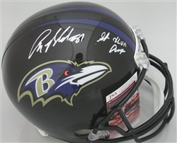 ANQUAN BOLDIN SIGNED FULL SIZE RAVENS REPLICA HELMET W/ SB CHAMP - JSA