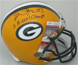 GILBERT BROWN SIGNED FULL SIZE PACKERS REPLICA HELMET W/ SB XXXI - JSA