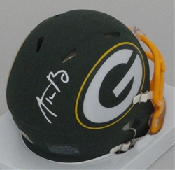 AARON RODGERS SIGNED PACKERS AMP MINI HELMET