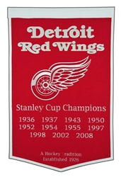 DETROIT RED WINGS 24X38 WOOL DYNASTY BANNER
