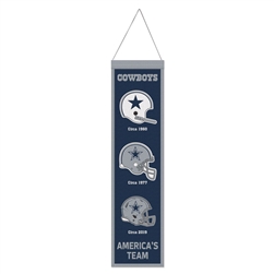 DALLAS COWBOYS 8X32 WOOL HERITAGE BANNER