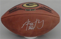 AARON RODGERS SIGNED AUTHENTIC SB XLV CHAMPIONSHIP DUKE FOOTBALL W/ XLV MVP