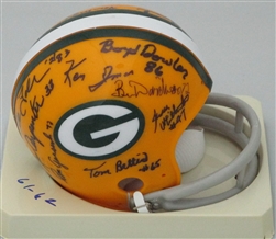 1961 - 62 MULTI SIGNED PACKERS 2BAR MINI HELMET