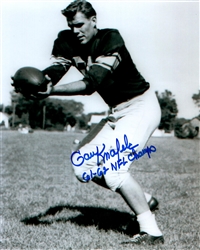 GARY KNAFELC SIGNED PACKERS 8X10 PHOTO #6 W/ 61-62 NFL CHAMPS