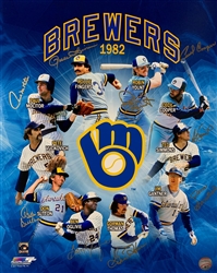 1982 MILWAUKEE BREWERS MULTI SIGNED 16X20 PHOTO