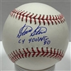 STEVE STONE SIGNED OFFICIAL MAJOR LEAGUE BASEBALL W/ CY YOUNG - WHITE SOX - ORIOLES - JSA