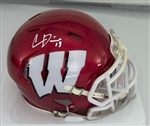 CHIMERE DIKE SIGNED WI BADGERS FLASH SPEED MINI HELMET - JSA