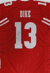 CHIMERE DIKE SIGNED CUSTOM REPLICA WI BADGERS RED JERSEY - JSA