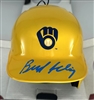 ALLEN BUD SELIG SIGNED RAWLINGS BREWERS YELLOW MINI HELMET - JSA