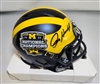 JIM HARBAUGH SIGNED MICHIGAN WOLVERINES NATIONAL CHAMPIONSHIP SPEED MINI HELMET - FAN