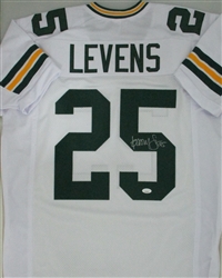 DORSEY LEVENS SIGNED CUSTOM REPLICA PACKERS WHITE JERSEY - JSA