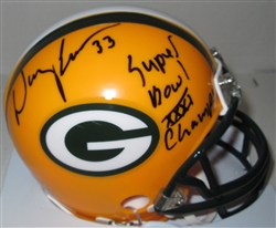 DOUG EVANS SIGNED PACKERS MINI HELMET W/ SB XXXI CHAMPS