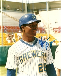 GLENN BRAGGS SIGNED 8X10 BREWERS PHOTO #1