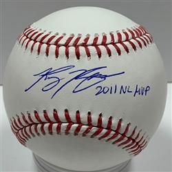 RYAN BRAUN SIGNED MLB BASEBALL w/ '2011 MVP - JSA