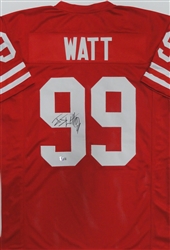 JJ WATT SIGNED HOME WI BADGERS CUSTOM JERSEY - BAS