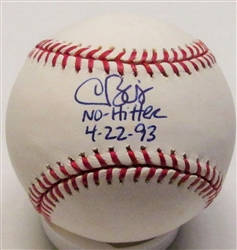 CHRIS BOSIO SIGNED OFFICIAL MLB BASEBALL W/ NO HITTER 4-22-93