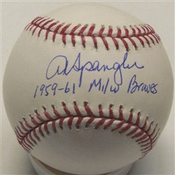 AL SPANGLER SIGNED MLB BASEBALL W/ 1959-61 MILW. BRAVES