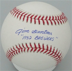 JIM GANTNER SIGNED OFFICIAL MLB BASEBALL W/ 1982 BREWERS