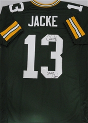 CHRIS JACKE SIGNED CUSTOM REPLICA PACKERS GREEN JERSEY W/ SB CHAMPS - JSA