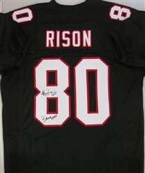 ANDRE RISON SIGNED CUSTOM FALCONS JERSEY W/ "BADMOON"